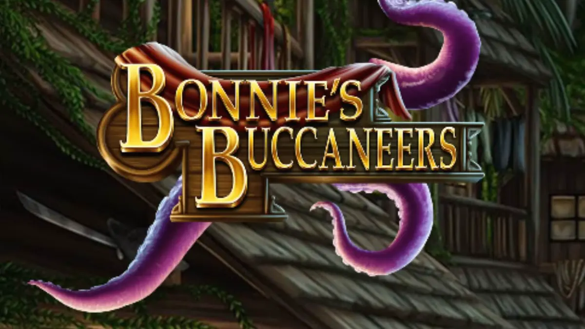 Pemandangan atmosferik Bonnie’s Buccaneers dengan latar belakang teluk bajak laut yang berkabut.