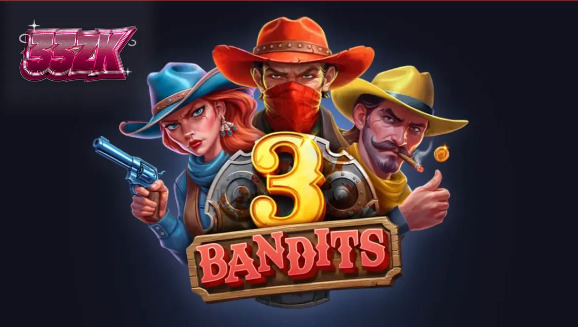 Tampilan visual slot 3 Bandits dengan tema Wild West