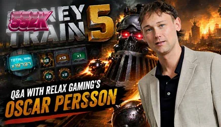 Tampilan visual kereta Money Train 5 yang ikonik dengan nuansa petualangan baru
